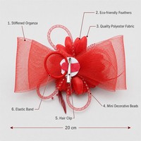 En gros, Pince à cheveux en organza légère avec nœud et coiffe florale pour demoiselles d'honneur, idéale pour les fêtes costumées, festivals de musique et les amateurs de DIY, avec dentelle