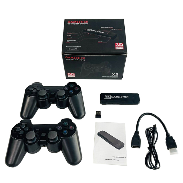 Factory Wholesale Price Built-in 30000 Games 64GB X2 Mini Retro Video Game Console 4K GD10 Game Stick