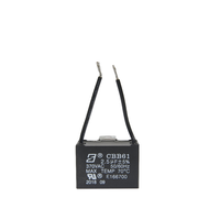 Condensateur de marche pour moteur AC à film mince métallisé CBB61 2.5UF 3.5UF 3UF 250V 370V 450V 50Hz/60Hz avec fils de 10cm et 3cm de longueur