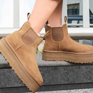 Nouvel arrivage de botte de neige d'hiver en daim à plateforme haute pour femmes botte de neige épaisse en peluche chaude à la cheville botte de neige pour femmes chaussures chaussures - Product Image 6