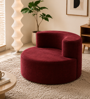 Fauteuil lounge moderne, canapé d'appoint incurvé, revêtement en tissu doux, confortable, en forme de L, éponge, pour hôtel, salon, chambre à coucher