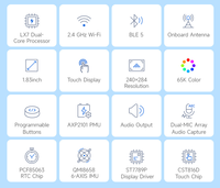 Placa de Desarrollo ESP32-S2 con Pantalla Táctil AMOLED de 1.83 Pulgadas, Resolución 240x284, Chip de Audio Integrado, Compatible con Wi-Fi