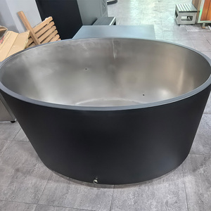 ICEMEND Seau à glace pour la récupération des athlètes, noir, en acier inoxydable 304, baignoire ovale pour bain froid, baril de trempage extérieur - Product Image 5