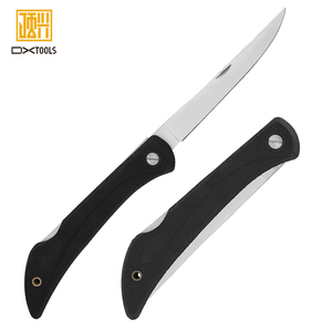 Dao lọc cá gấp gọn dùng một lần DX-tools PK-1108 OEMODM tùy chỉnh, lưỡi thép không gỉ 3Cr13, cán kim loại đen, tay cầm TPR - Product Image 1