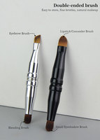 Nouveauté 2025 – Correcteur de Maquillage Visage Double Embout Portable en Aluminium Noir pour Sourcils, Format Voyage, Qualité Supérieure, Vente en Gros, Mini Personnalisé