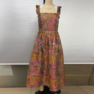 Vestido Midi Personalizado con Volantes y Jacquard Floral <span class=keywords><strong>para</strong></span> <span class=keywords><strong>Mujer</strong></span>, Vestidos de Fiesta <span class=keywords><strong>para</strong></span> Damas de Honor - Product Image 4