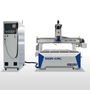 Roteador de madeira de 3 eixos com desempenho confiável, preço da máquina de roteador cnc 1325 para máquina cnc, mesa de vácuo com eixo de 4*8 pés e 9kw