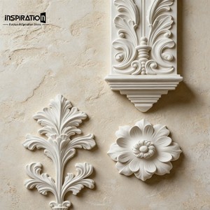 Cubierta Decorativa Clásica <span class=keywords><strong>de</strong></span> GRG para Columnas, Revestimiento para Diseño <span class=keywords><strong>de</strong></span> Pilares Estructurales, Pedimento Europeo <span class=keywords><strong>de</strong></span> GRG para Puertas - Product Image 2