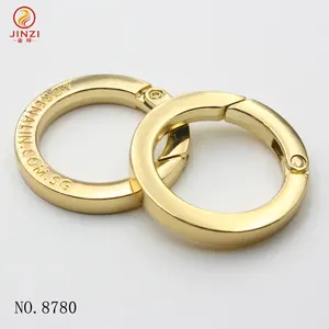 Flat O Spring Rings Customize Logo Engraved Gate Ring For Bag Accessories