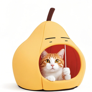 Soft Cute <strong>Cat</strong> <strong>Beds</strong> for Indoor <strong>Cats</strong> Puppy Avocado <strong>Shape</strong> <strong>Cat</strong> Cave <strong>Bed</strong> Cartoon Washable Pet <strong>Beds</strong> for Kitten and Puppy - Product Image 3