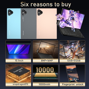 แท็บเล็ตกล้องคู่ขนาด10.1นิ้วหน้าจอสัมผัสความจุ12GB 512GB แอนดรอยด์ USB 5G WiFi MTK processor สำหรับความบันเทิง - Product Image 2