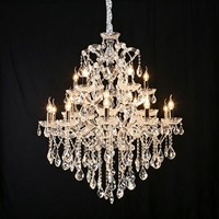 Lustre en cristal de luxe personnalisé pour la décoration de salles de mariage, de fêtes, d'hôtels, de restaurants, d'anniversaires, de halls d'accueil et de salons