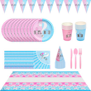 Nuevo Juego de Vajilla para Fiesta de Revelación de Género de Bebé, Niño o Niña, Vasos de Papel y Accesorios Decorativos para la Organización de la Fiesta - Product Image 2