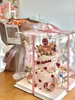 Boîtes d'emballage de gâteaux transparentes en PET de 14 pouces Boîte de bonbons de boulangerie en plastique cadeau transparente avec couvercle Boîte de présentation de transporteur de gâteaux
