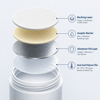 Joint d'étanchéité en mousse auto-compressible à induction facile à décoller, en feuille d'aluminium, de 0,2 à 3 mm, personnalisé pour bouteilles PET et HDPE