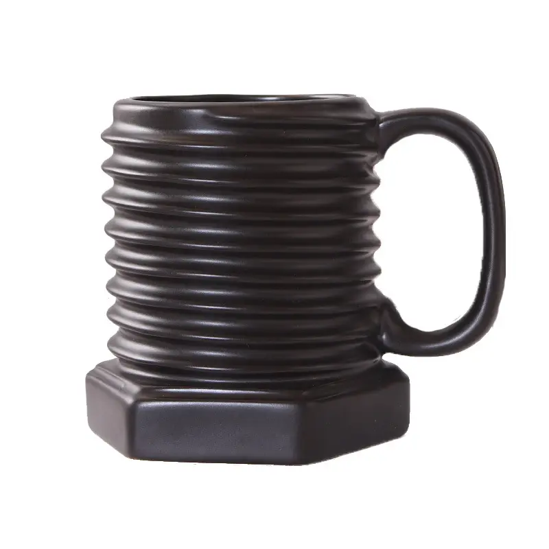 Creative funny screw shape tea coffee ceramic tool mug
