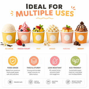 Coppette per Gelato di Alta Qualità, Bicchieri di Carta Personalizzati per Gelato, Imballaggio per Alimenti e Bevande, Confezioni per Gelato - Product Image 4