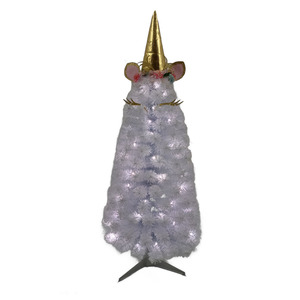 Árbol de Navidad de unicornio mágico ecológico de alta calidad de 4 pies, ramas blancas nevadas, luces LED blancas frescas, decoración festiva, Fiesta en casa - Product Image 1