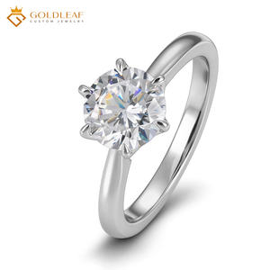 Nouvelles bagues de mariage en zircone cubique Goldleaf, plaquées argent 925, or blanc 18 carats, 1CT 2CT 3CT, taille brillant rond, bagues de fiançailles - Product Image 2