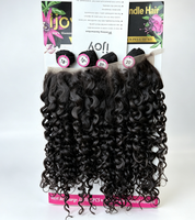 Perruque Cheveux Mélangés 4 Paquets 13x4 Frontal en Dentelle Transparente Couleur Naturelle Double Drawn Ensemble de Paquets de Cheveux