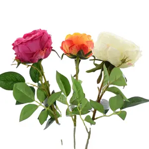 Lusiaflower Artificial flower china Tianjin hot single stem real touch rose home and shop decoration