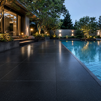 Dalles de granit noir pur sur mesure OEM et ODM pour revêtements de sol, plans de travail de cuisine, comptoirs, dessus de table, décoration intérieure