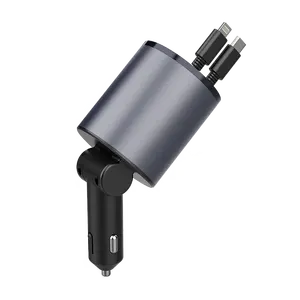 Chargeur rapide PD multifonctionnel Offre Spéciale Port USB Type-C Téléphone portable Ios Android Chargeur de voiture universel 4 en 1 avec câble de données