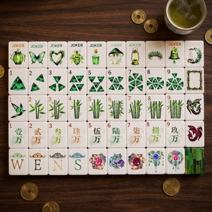 <span class=keywords><strong>Oh</strong></span> My 160 Fichas, Juego de Mahjong Americano de Acrílico de Lujo con Nuevo Patrón Personalizado del Mago de Oz, Fichas de 4 Capas Grabadas Personalizadas en Verde Esmeralda - Product Image 2