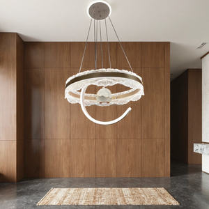 2026 moderno lujo onda acrílico círculo colgante luz <span class=keywords><strong>Lampars</strong></span> Tricolors nuevo pequeño candelabro colgante para el hogar onda decorativa - Product Image 6
