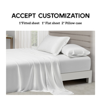 Parure de draps 4 pièces en fibre de bambou 100 % naturelle, 300 fils, respirante, blanche, de luxe, rafraîchissante, pour la maison et l'hôtel