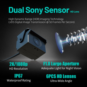 กระจกส่องแบบสตรีมมิ่งขนาด 9.35 นิ้ว เซ็นเซอร์ Sony IMX335 รองรับการบันทึกวิดีโอ 2K 25fps ด้วยความละเอียด 105 °   ทีวีติดรถยนต์แบบแนวนอนสำหรับ BYD - Product Image 3