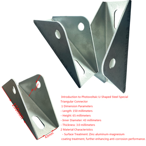 Pièces de connecteur de triangle de système de montage <span class=keywords><strong>solaire</strong></span> de haute qualité pour support de <span class=keywords><strong>panneau</strong></span> <span class=keywords><strong>solaire</strong></span> les accessoires solaires - Product Image 2