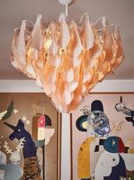Simig Lighting Lustre à suspension rose design moderne italien en cristal de Murano pour chambre à coucher