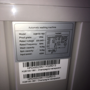 Máquina de Lavar CHIGO 10KG Totalmente Automática Elétrica para Uso Doméstico e em Hotéis com Idioma de Operação em Inglês - Product Image 3