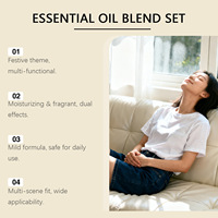 Offre Spéciale Noël : Coffret d'Huiles Essentielles 100% Naturelles (Rose, Romarin, Lavande) Pressées à Froid pour Aromathérapie et Hydratation