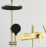 Ensemble de robinetterie de douche multifonction HONGDEC Chrome, style clavier de piano, système de mitigeur mural en laiton pour la décoration intérieure