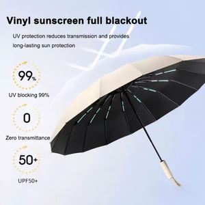 Parapluie automatique pliable 24 baleines anti-UV coupe-vent, ouverture et fermeture automatiques à une main - Product Image 2