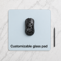 Tapis de souris de jeu en verre trempé personnalisé, résistant aux rayures, résistant à l'eau, tapis de bureau RGB pour l'e-sport