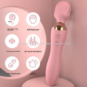 Seksartikelen voor vrouwen, wandmassager, magic wand, dual head dildo, G-spot stimulator, goedkope prijs, seksspeeltjes met verwarmingsfunctie. - Product Image 6