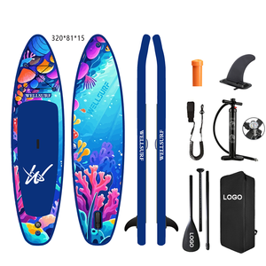 กระดานพายแบบเป่าลมขนาด 10'6 ฟุต (320 ซม.) สำหรับกีฬาทางน้ำ รุ่น Full Printing Board สีสันสดใส พร้อมพาย - Product Image 4