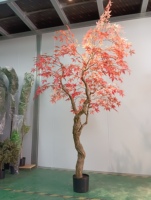 Arbre artificiel en érable au toucher réaliste, arbre décoratif d'intérieur pour centre commercial, bureau, restaurant
