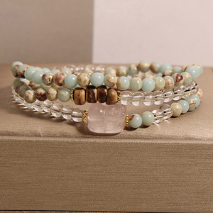 New Chinese-style <b>Crystal</b> <b>Bracelet</b> Fresh Light Forest-themed Red jasper Multi-circle <b>Bracelet</b> for Women - Product Image 3