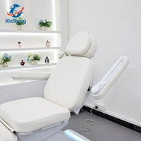 Table de massage professionnelle électrique à 3 moteurs, réglable, en cuir synthétique thermique, avec base en acier inoxydable, large, pour spa et ventouses