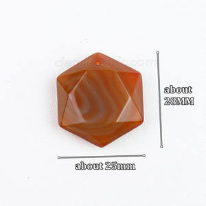 จี้หินธรรมชาติทรงหกเหลี่ยมเจียระไนแบบใหม่, จี้คริสตัลพลังตราประทับของโซโลมอนสำหรับทำเครื่องประดับ ขนาด 25 มม. - Product Image 4