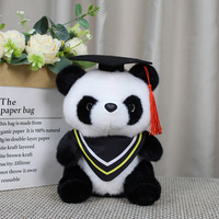 Lindo Peluche de Panda con Toga de Graduación, Muñeco de Peluche de Panda, Regalo de Graduación con Logotipo Personalizado para Estudiantes