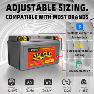 UPNRG 12.8V 6Ah LiFePO4 Pil YTX7A BS 320CCA Dahili BMS Gerilim Göstergesi Motosiklet ATV Scooter için Saf Bakır Terminali - Product Image 5