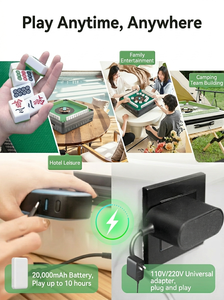New QUEYI Modern Luxury Mini Portable <b>Plastic</b> Automatic Mahjong Machine 220V <b>Outdoor</b> Friendly Entertainment Design for Compact D - Product Image 4
