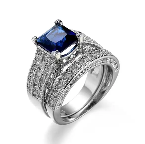 Top wish sapphire gemstone rings big engagement ring for women