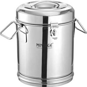 ภาชนะใส่อาหารสเตนเลสสตีลสีเงินพร้อมดีไซน์อเนกประสงค์ทรงกลมเคลือบเงา - Product Image 3