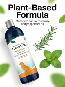 Champú Natural para Perros Contra Pulgas y Garrapatas, Fórmula para el Cuidado <span class=keywords><strong>de</strong></span> Mascotas, <span class=keywords><strong>Repelente</strong></span> <span class=keywords><strong>de</strong></span> <span class=keywords><strong>Piojos</strong></span> y Ácaros, Limpia, Desodoriza, Suaviza el Pelaje y Cuida la Piel - Product Image 5